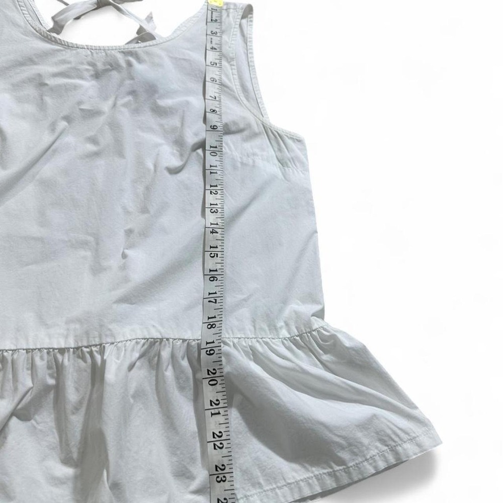 J.Crew White Peplum Bow Tie‎ Back Tank Top Size S Cotton Coquette Cottagecore - Picture 6 of 6